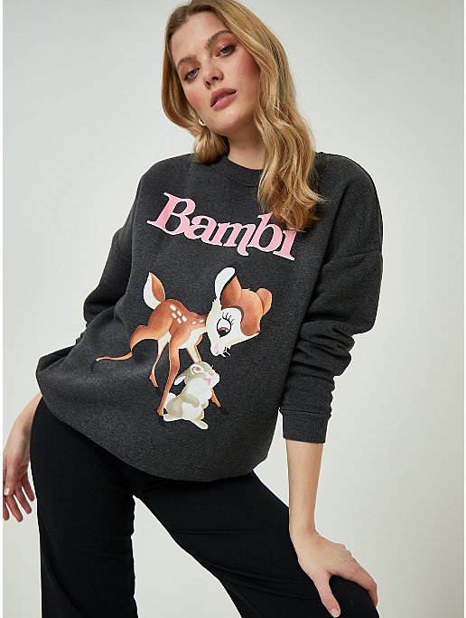 Disney Womens Bambi Christmas Greetings Sweatshirt 