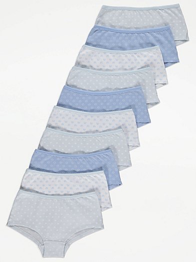 Girls 100% Cotton Assorted Printed Underwear Size 8