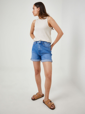 Miley Blue Wash Denim Shorts Women at ASDA