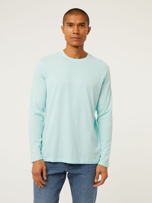 Turquoise Basic Jersey Long Sleeve TShirt Men at ASDA