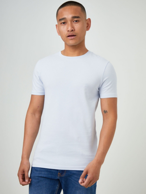 Light Grey Muscle Fit TShirt Men at ASDA