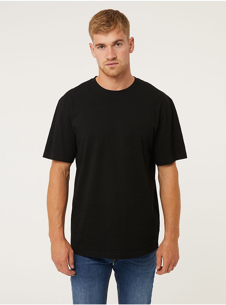 Black Oversized Jersey T-Shirt | Men | George at ASDA