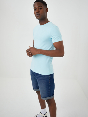 Light Blue Muscle Fit T-Shirt