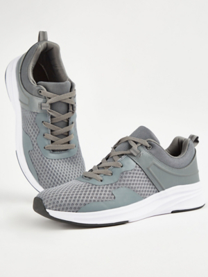 mens grey mesh trainers