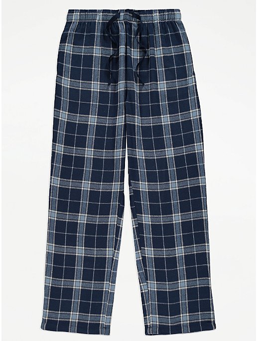 Blue Checked Woven Loungewear Pants | Men | George at ASDA
