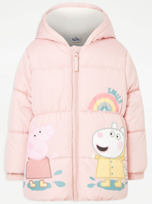 Peppa Pig And Suzy Sheep Navy Padded Coat And Mittens Kids At