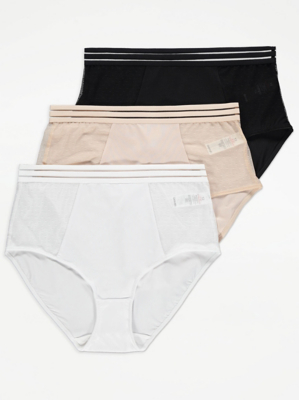 Assorted Polka Dot Mesh Full Brief Knickers 3 Pack Lingerie