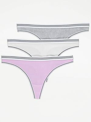 Sports Thongs 3 Pack Lingerie at ASDA