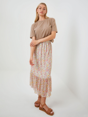 neutral midi skirt