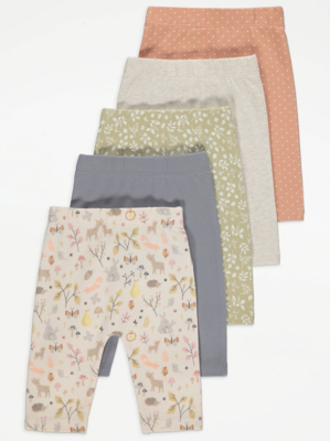 Spring Woodland Leggings 5 Pack | Baby | George at ASDA