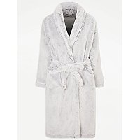 Grey Frosted Fleece Dressing Gown | Women | George at ASDA