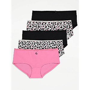 Pink Animal Short Knickers 5 Pack | Women | George at ASDA