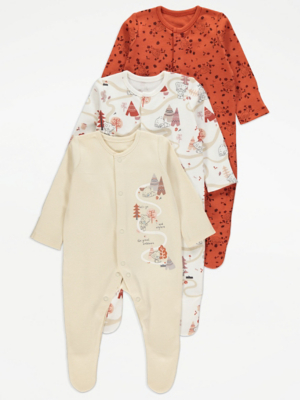Tatty Teddy Adventure Sleepsuits 3 Pack Baby at ASDA