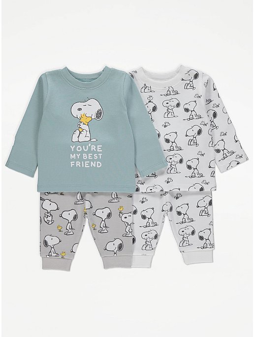 Peanuts Snoopy Character Print Pyjamas 2 Pack | Baby | George at ASDA