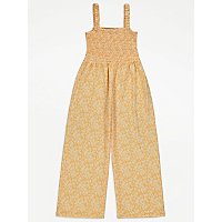 Yellow Shirred Floral Jumpsuit | Kids | George at ASDA