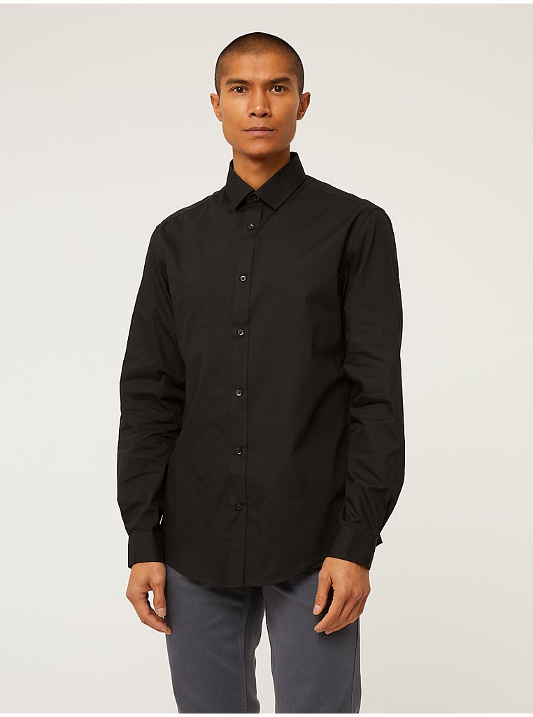 Black Regular Fit Long Sleeve Formal Shirt | Men | George at ASDA