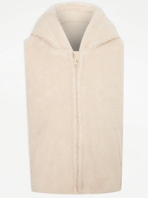 Cream Fleece Hooded Gilet Kids at ASDA
