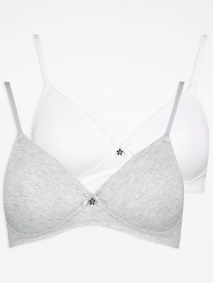 Cotton Padded NonWired First Bras 2 Pack Women at ASDA