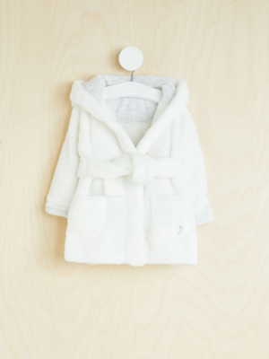 Billie Faiers White Fleece Animal Ears Dressing Gown Baby at