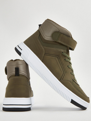 Khaki High Top Trainers Kids at ASDA