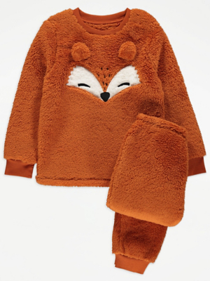 Fox Face Fleece Pyjamas Kids at ASDA