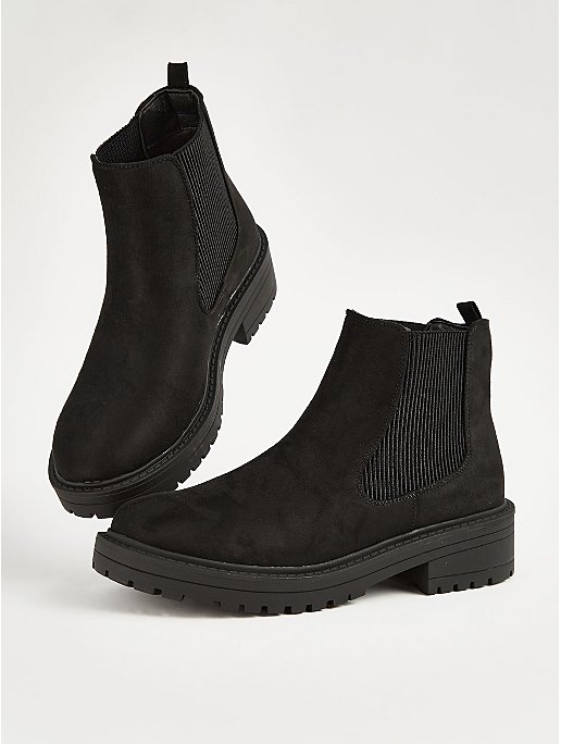 Black Suede Chelsea Boots | Women at ASDA