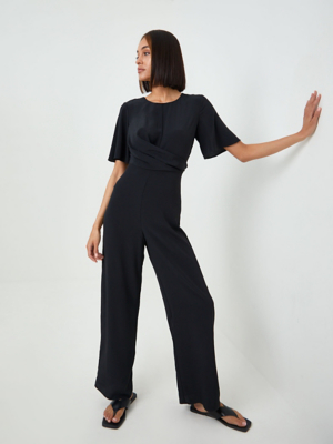 Black Wrap Front Jumpsuit Women at ASDA