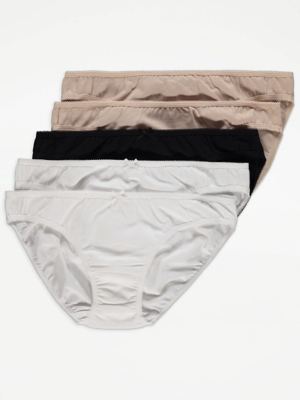 Nude Mini Briefs 5 Pack Women at ASDA