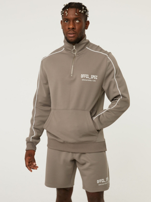 Grey Quarter Zip Sweatshirt Men at ASDA