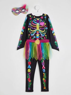 Halloween Day Of The Dead Fancy Dress Costume Kids at ASDA