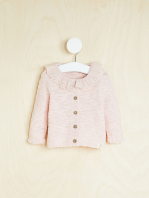 Billie Faiers Pink Embroidery Collar Cardigan Baby at ASDA