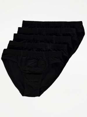 Black Slip Briefs 5 Pack Men at ASDA