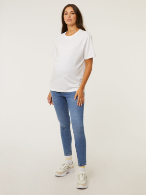 Maternity Mid Wash Ebony Skinny Jeans Women at ASDA