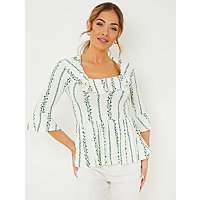 In The Style  Stacey Solomon White Floral Smock Top | Women | George at ASDA
