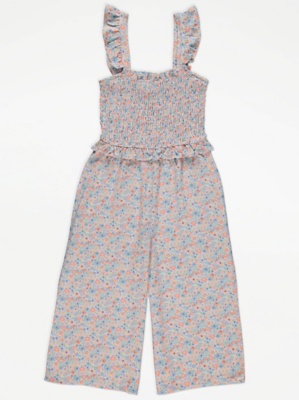 Pastel Ditsy Floral Print Culotte Jumpsuit Kids at ASDA