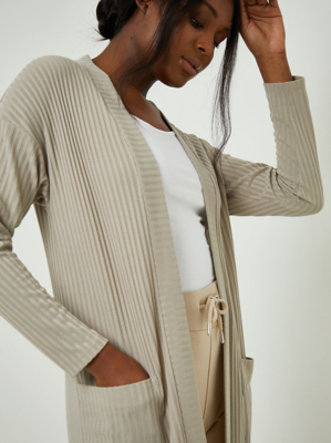 Beige Ribbed Maxi Cardigan | Women | George at ASDA