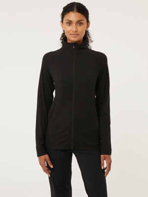 Black Zip Up Active Jacket Women at ASDA
