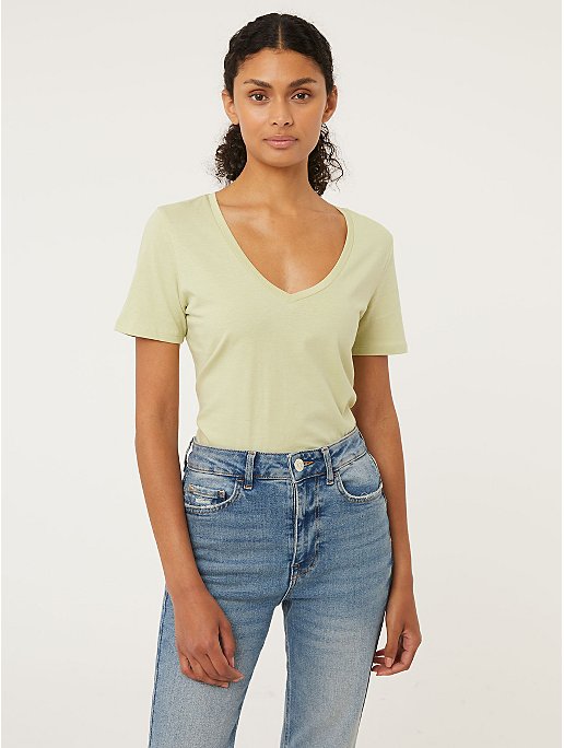 Assorted Green V-Neck T-Shirts 2 Pack | Sale & Offers | George at ASDA
