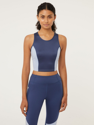 Blue Colour Block Activewear Crop Top Sale & Offers at ASDA