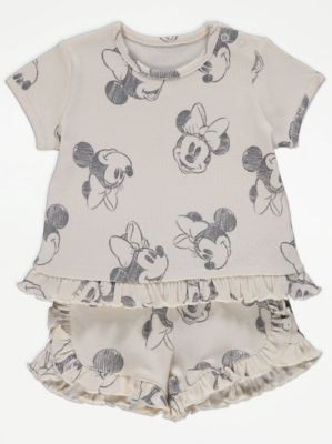 Disney Minnie Mouse Frill Trim Top and Shorts Outfit