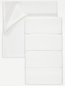 White Muslin Squares 5 Pack