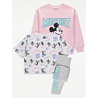 Disney Mickey Mouse Pink Sweatshirt Outfit | Kids | George at ASDA