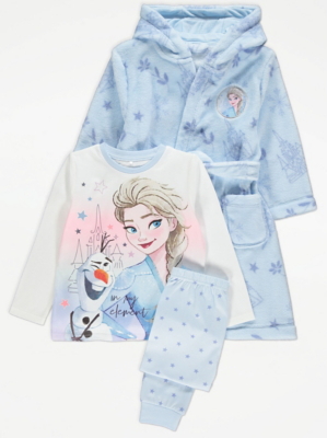 Disney Frozen Character Print Dressing Gown and Pyjamas Kids at ASDA