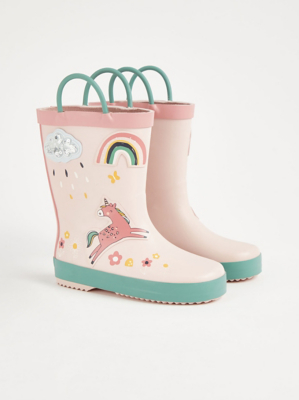 Unicorn Asda Welly Boots Pink Unicorn Personalised Kids Wellies