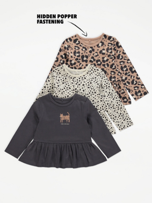 Easy On Easy Wear Animal Print Tops 3 Pack | Kids | at ASDA