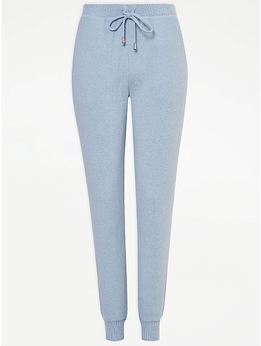 Blue Knit Cuffed Pyjama Bottoms | Women | George at ASDA