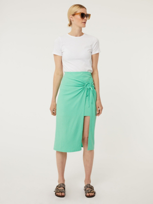 Green Ring Detail Midi Skirt Women at ASDA