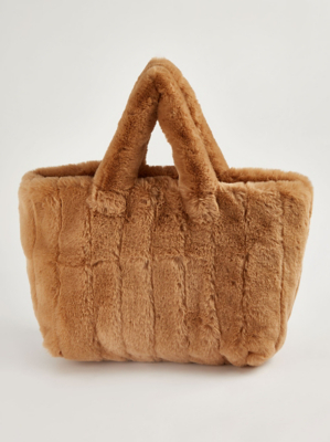 Brown Furry Tote Bag Women at ASDA