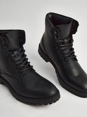 Black Lace Up Boots Men at ASDA
