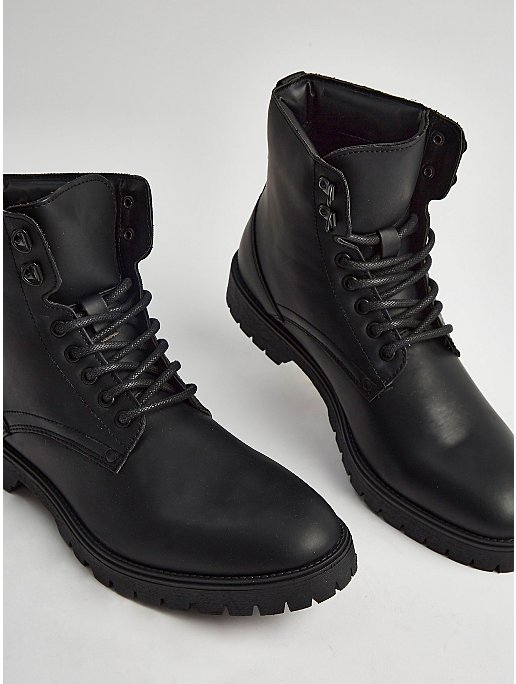 Black Lace Up Boots | Men | George at ASDA